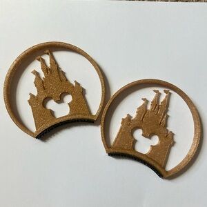 Gold glitter Walt Disney World castle interchangeable ears
